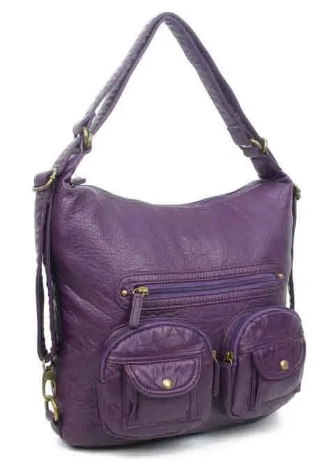 Convertible Crossbody Backpack - Purple