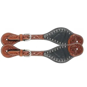 Country Legend Elephant Carving Western Spur Straps