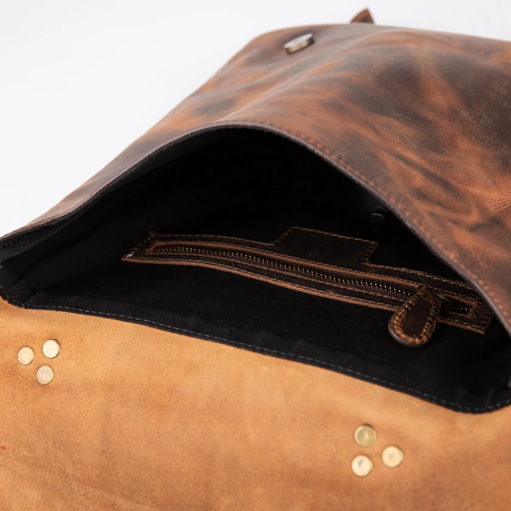Crazy Horse Leather Backpack - Tan