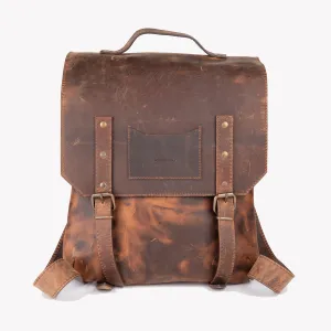 Crazy Horse Leather Backpack - Tan