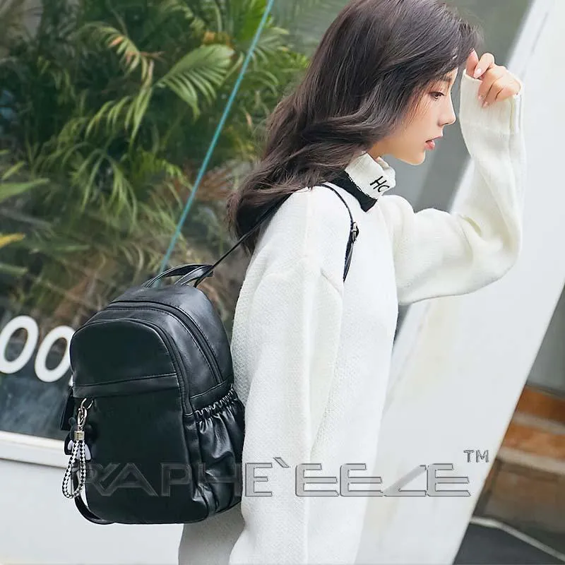 Cross body Classic Small Backpack for Woman - Classic Black Color