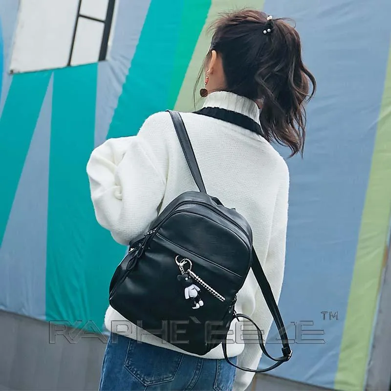 Cross body Classic Small Backpack for Woman - Classic Black Color