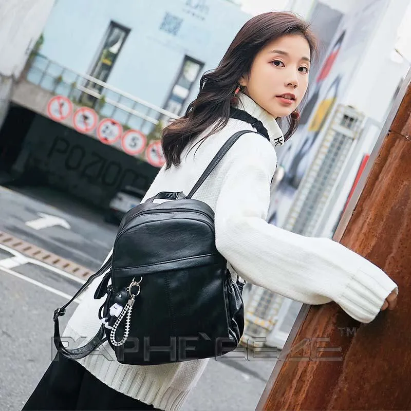 Cross body Classic Small Backpack for Woman - Classic Black Color