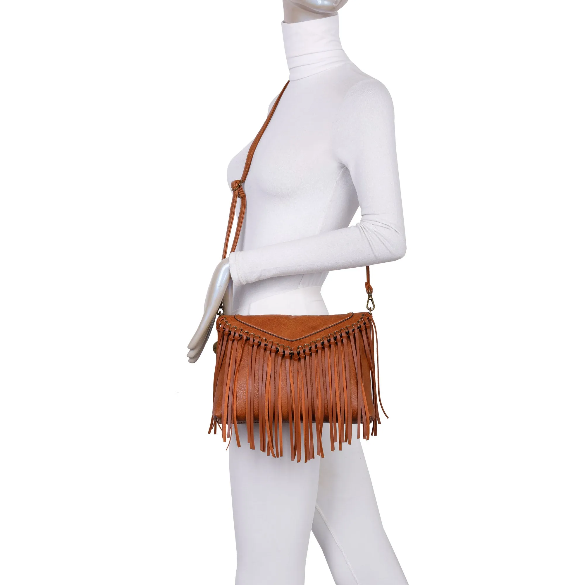 Dallas Fringe Crossbody Bag - Army Green