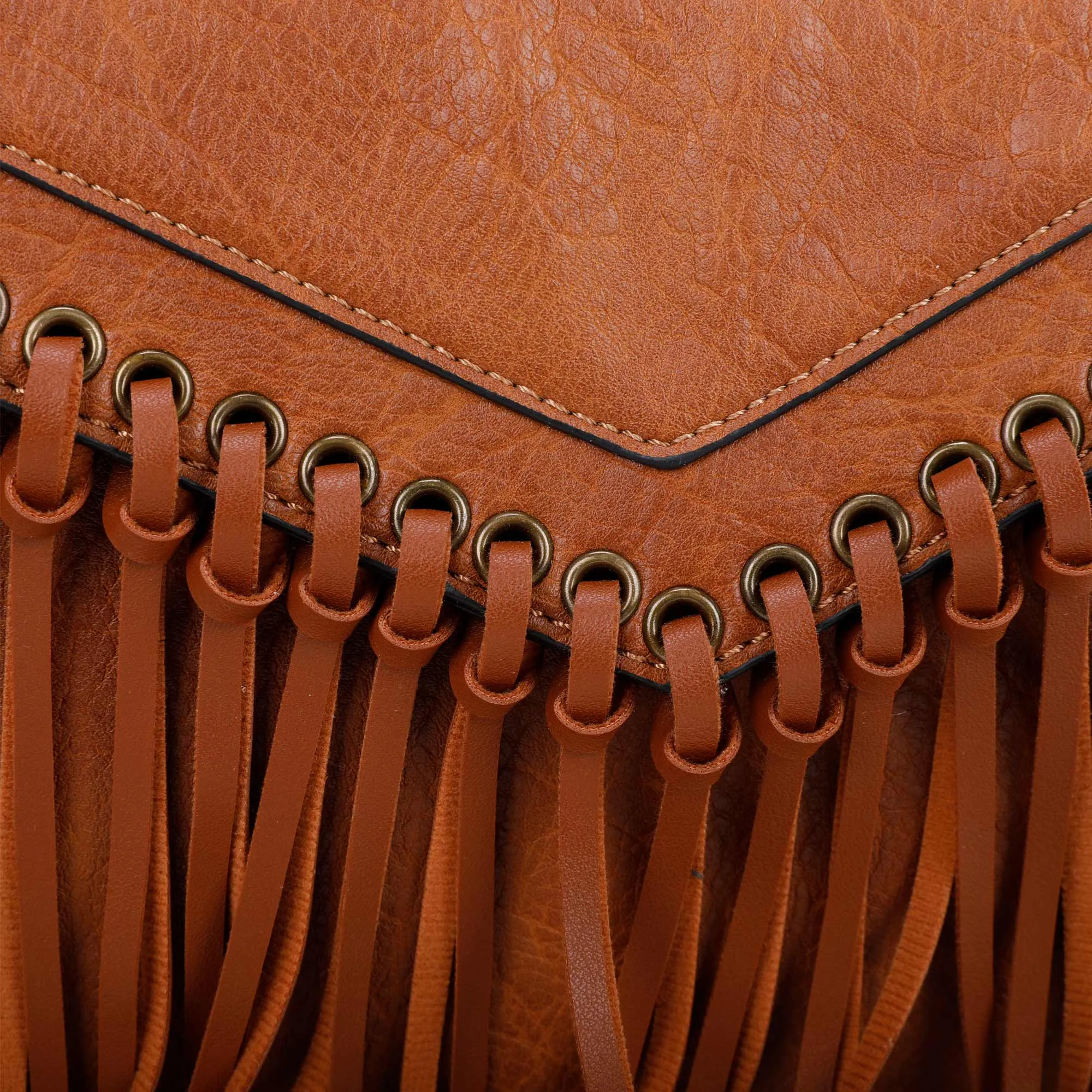 Dallas Fringe Crossbody Bag - Burgundy