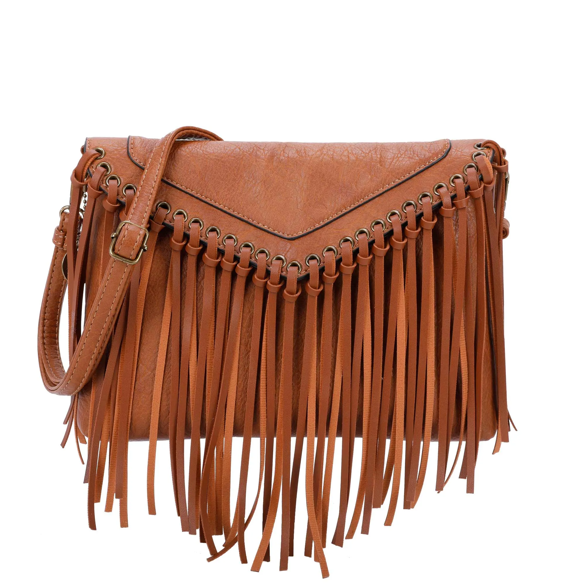 Dallas Fringe Crossbody Bag - Burgundy