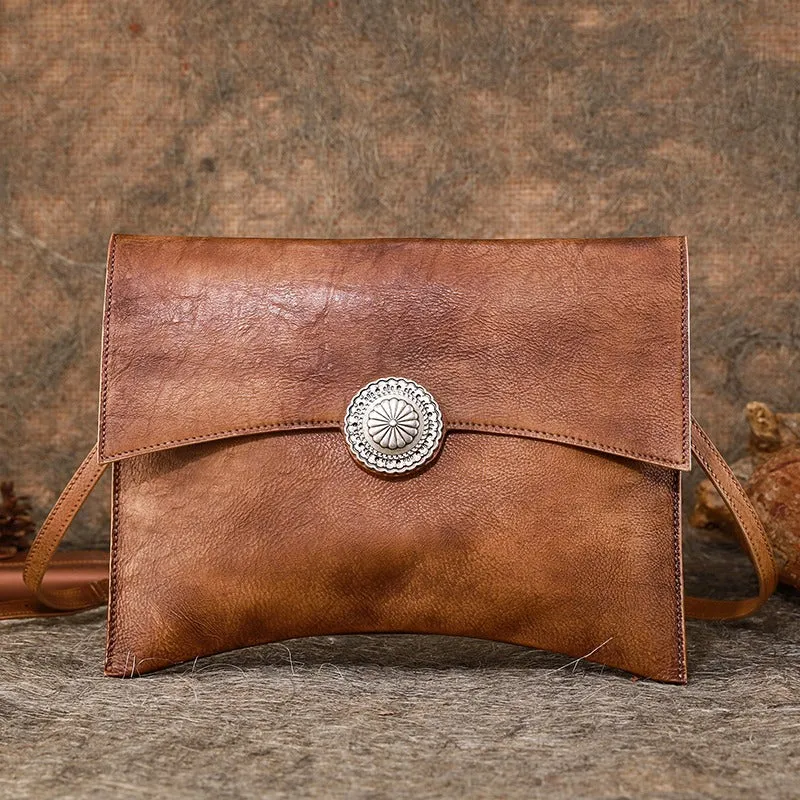 Dark Brown Leather Clutch Bag Womens Leather Evening Clutch Bags Cross Body Bag