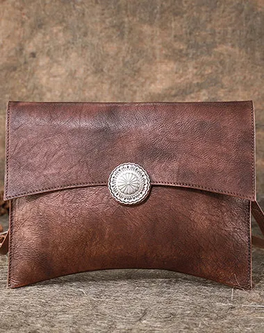 Dark Brown Leather Clutch Bag Womens Leather Evening Clutch Bags Cross Body Bag