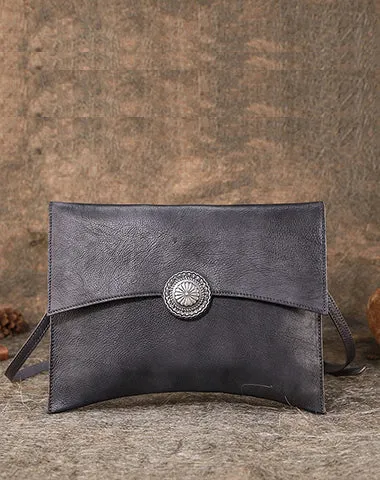Dark Brown Leather Clutch Bag Womens Leather Evening Clutch Bags Cross Body Bag
