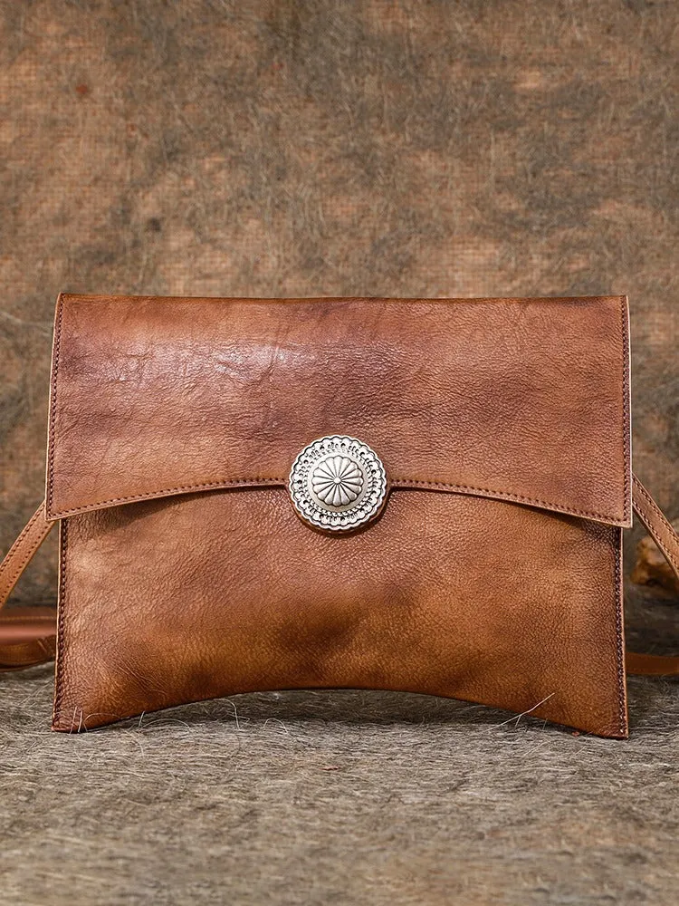 Dark Brown Leather Clutch Bag Womens Leather Evening Clutch Bags Cross Body Bag