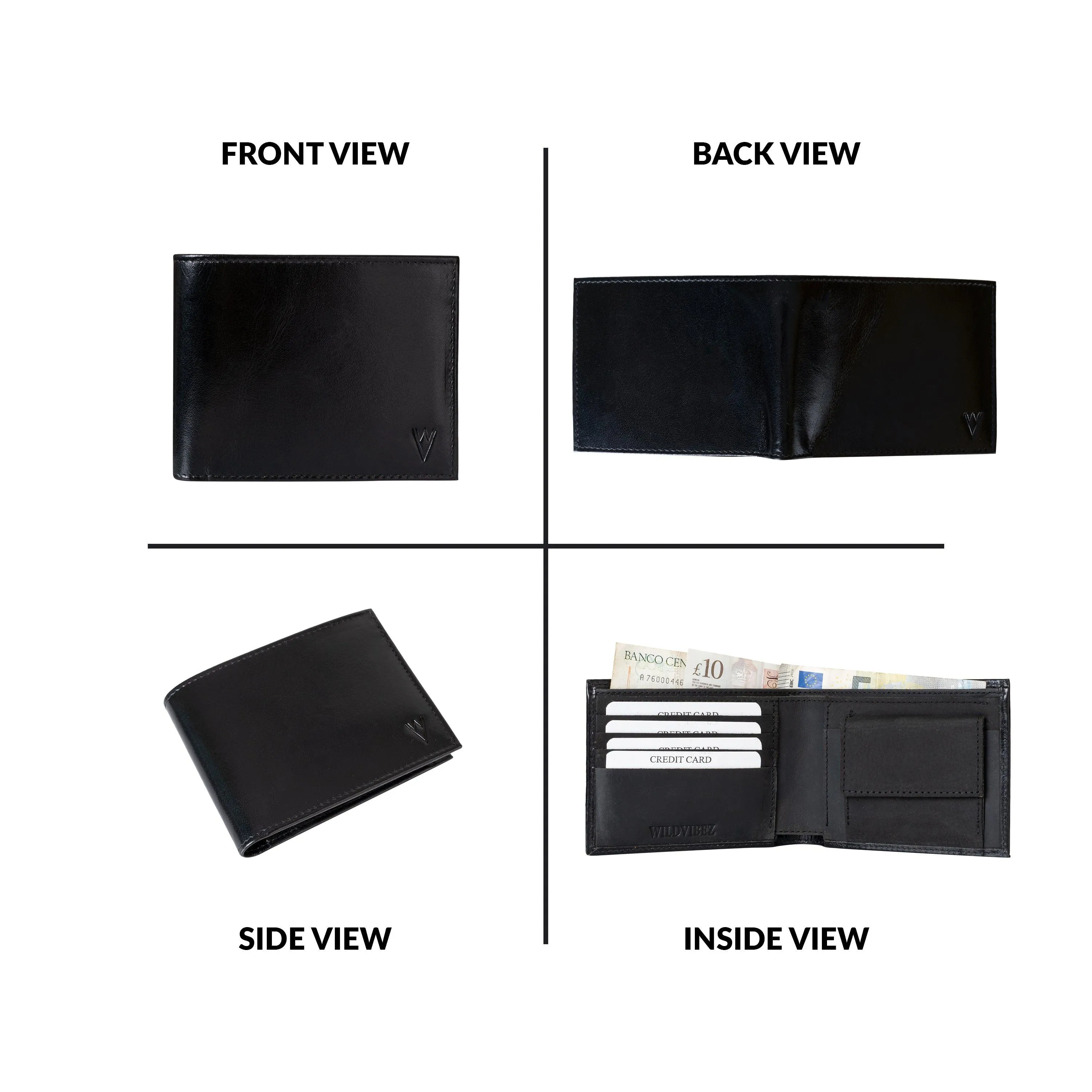 De Rigor Bi Fold Men Wallet Black