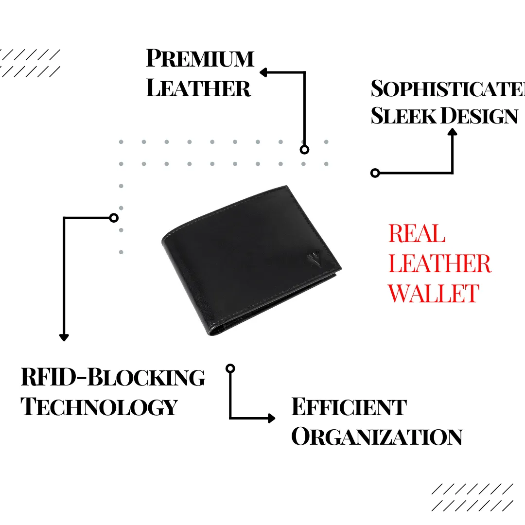 De Rigor Bi Fold Men Wallet Black