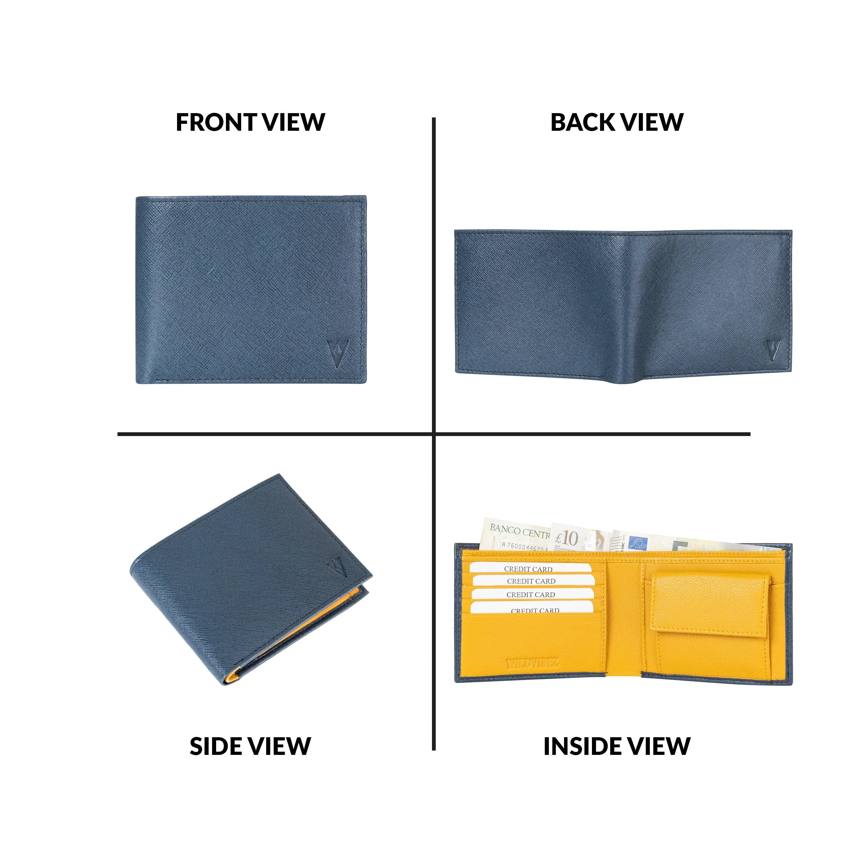 De Rigor Bi Fold Men Wallet Blue