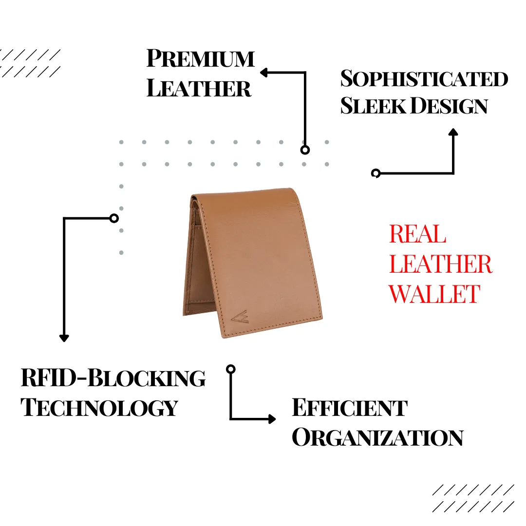 De Rigor Bi Fold Men Wallet Tan