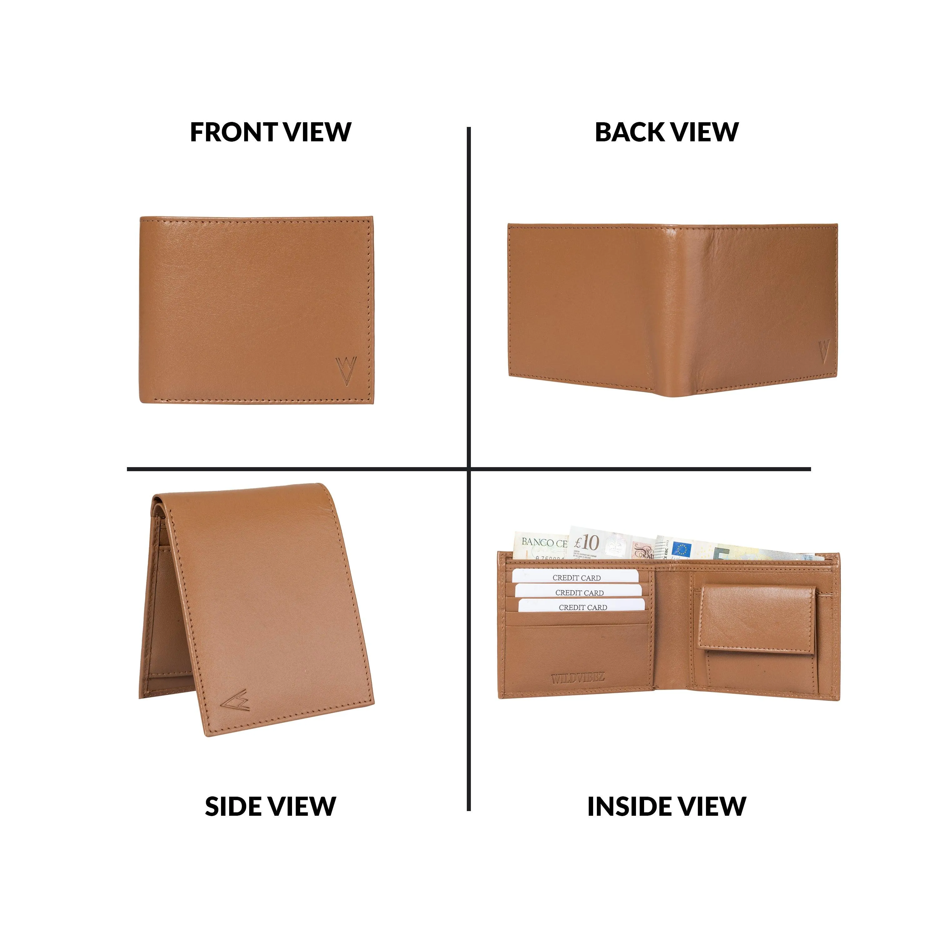 De Rigor Bi Fold Men Wallet Tan