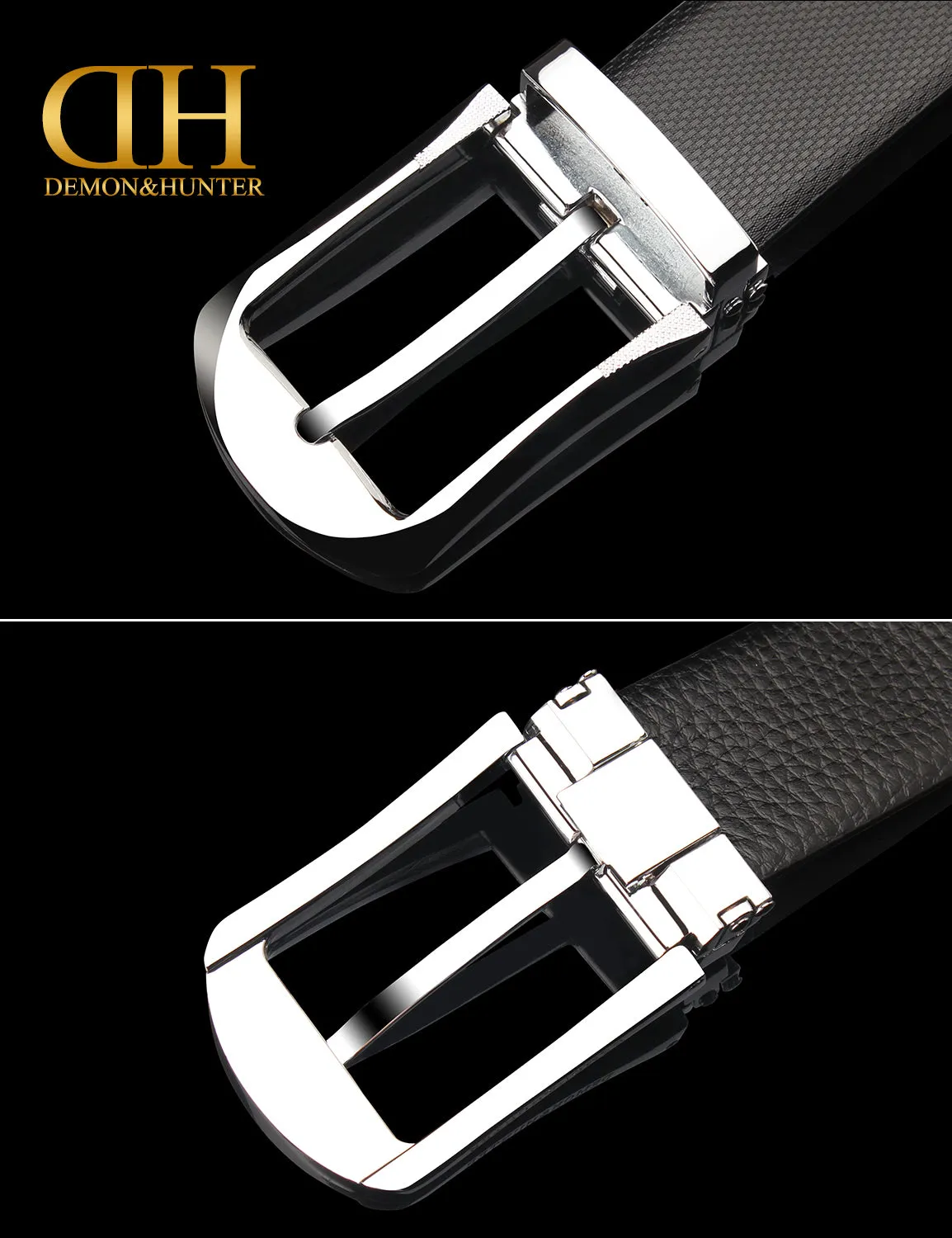 Demon&Hunter PBL Series Men's Prong Buckle Leather Belt 217B