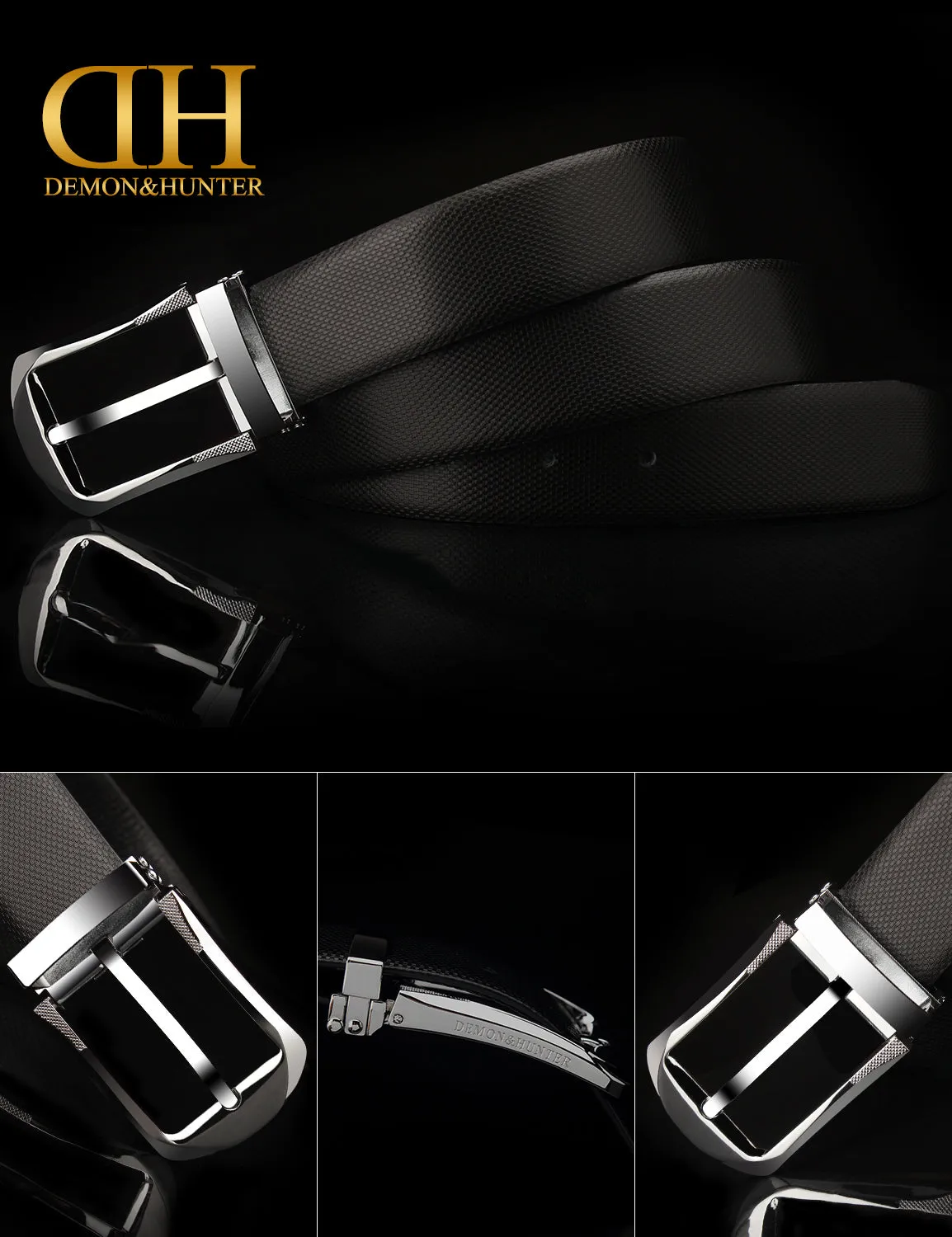 Demon&Hunter PBL Series Men's Prong Buckle Leather Belt 217B