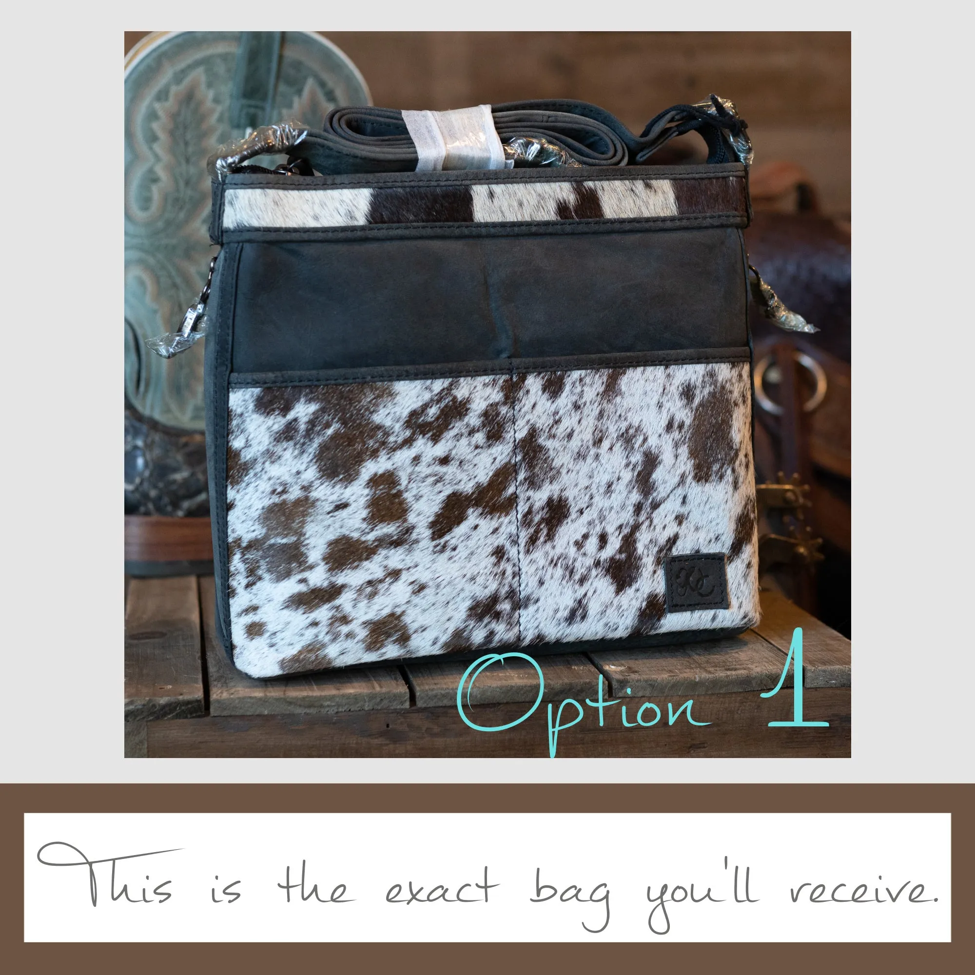 Diana | Leather Concealed Carry Crossbody, Shoulder Bag | Hair-On Cowhide Accents | Mid-Size Bag | Locking Exterior Concealment Pocket