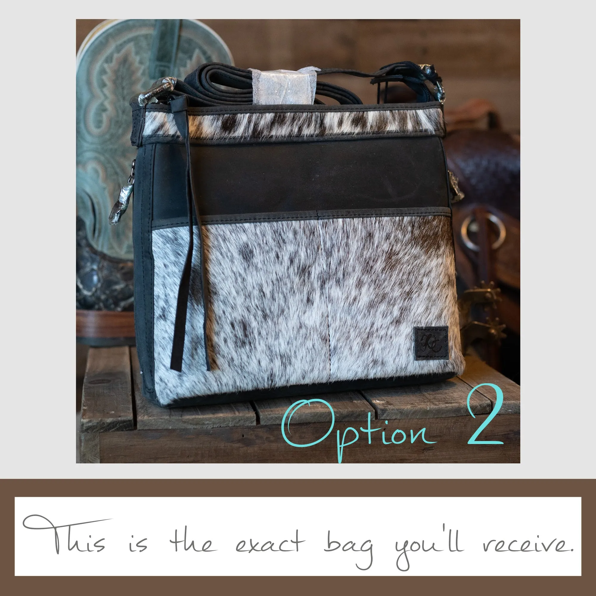 Diana | Leather Concealed Carry Crossbody, Shoulder Bag | Hair-On Cowhide Accents | Mid-Size Bag | Locking Exterior Concealment Pocket