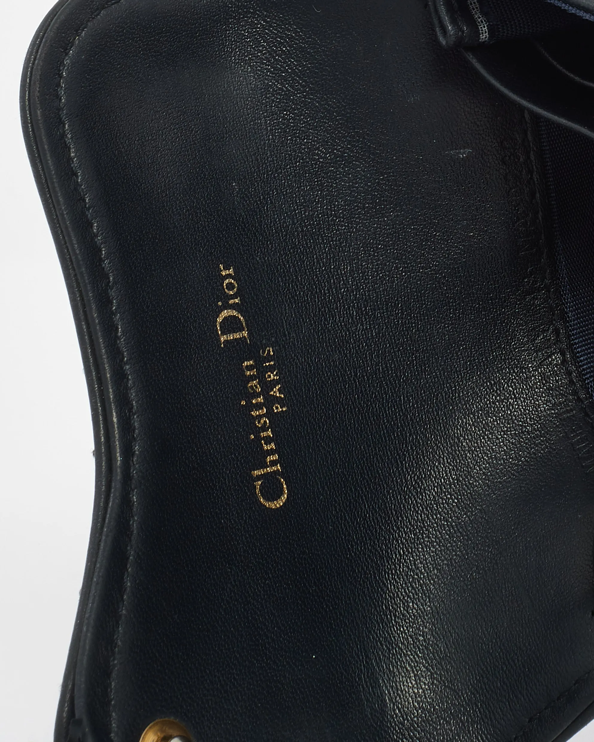 Dior Blue Oblique Jacquard Canvas Saddle Flap Card Holder