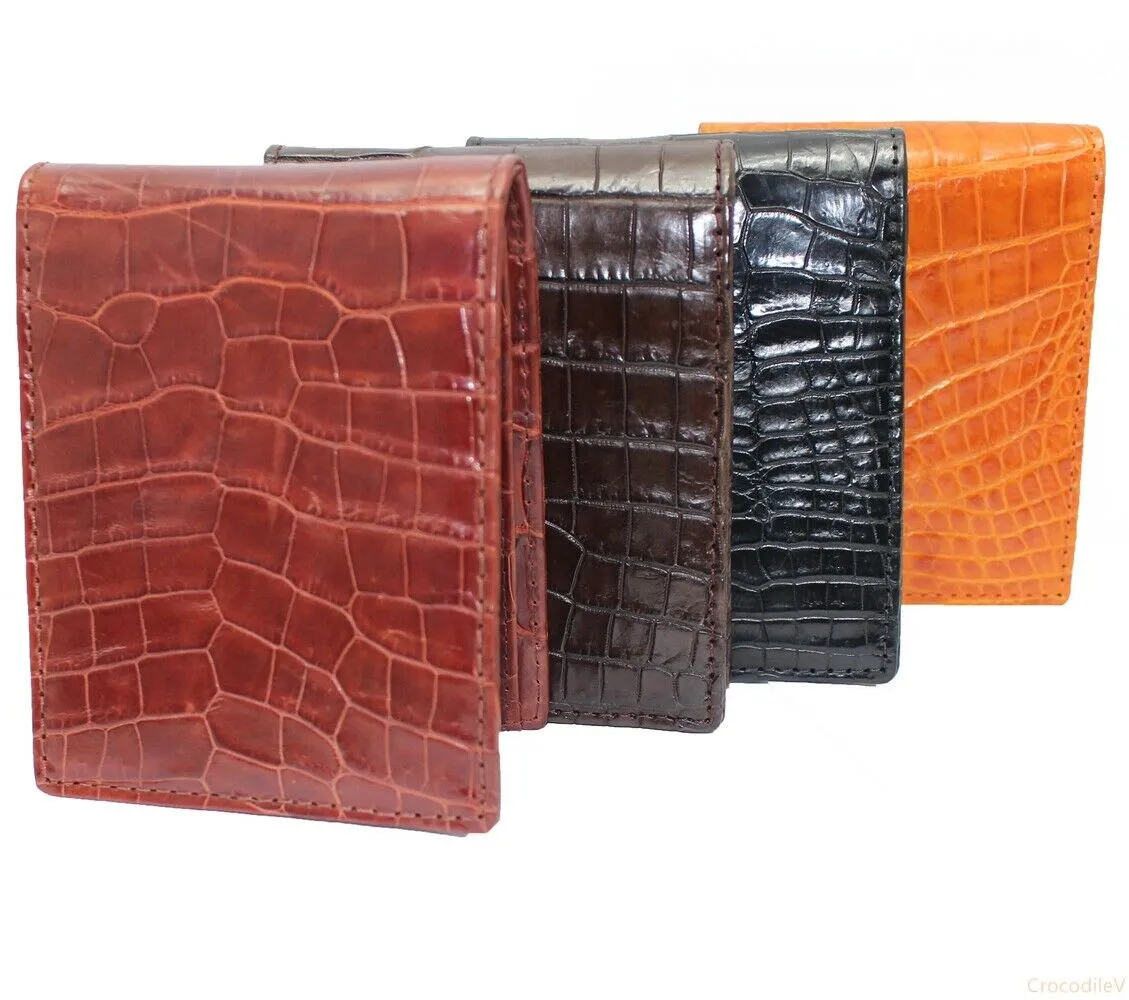 Double Side Handmade Genuine Crocodile Leather Skin MEN'S BIFOLD Wallet