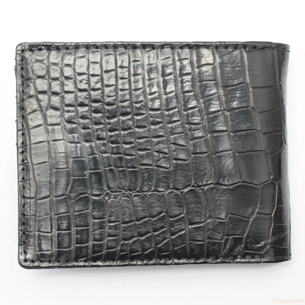 Double Side Handmade Genuine Crocodile Leather Skin MEN'S BIFOLD Wallet
