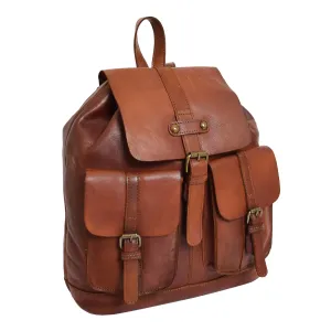 DR311 Italian Buffalo Retro Leather Rucksack Bag Backpack Tan