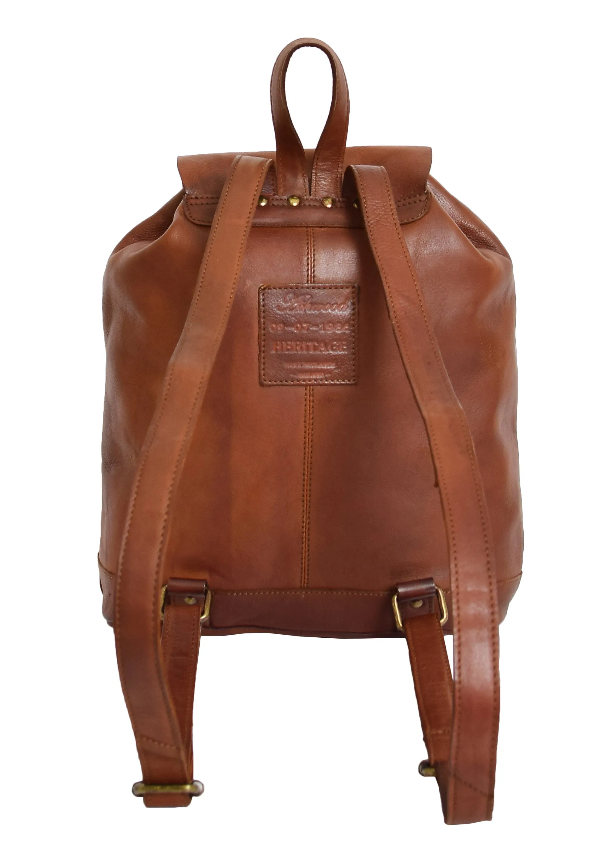 DR311 Italian Buffalo Retro Leather Rucksack Bag Backpack Tan