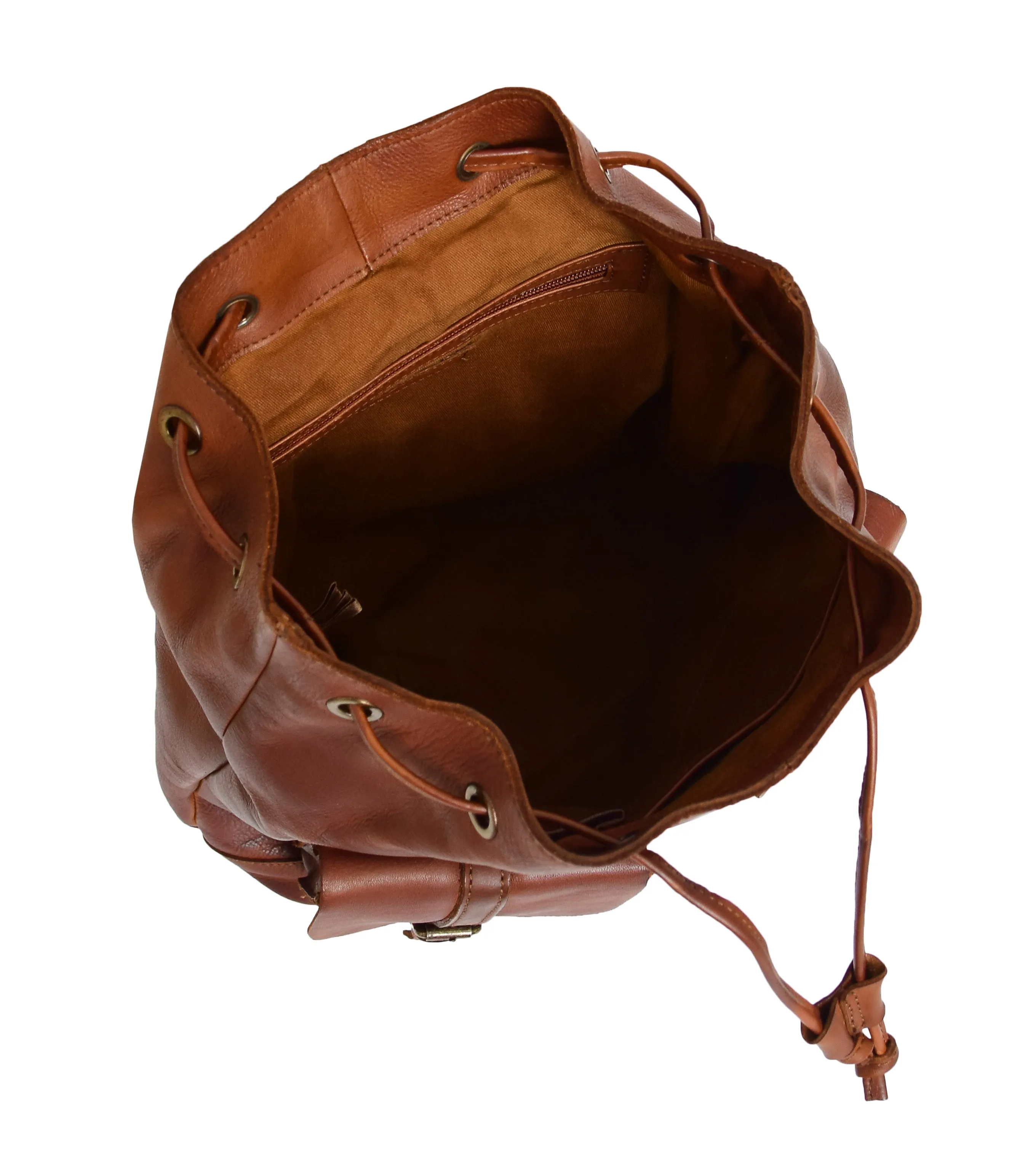 DR311 Italian Buffalo Retro Leather Rucksack Bag Backpack Tan