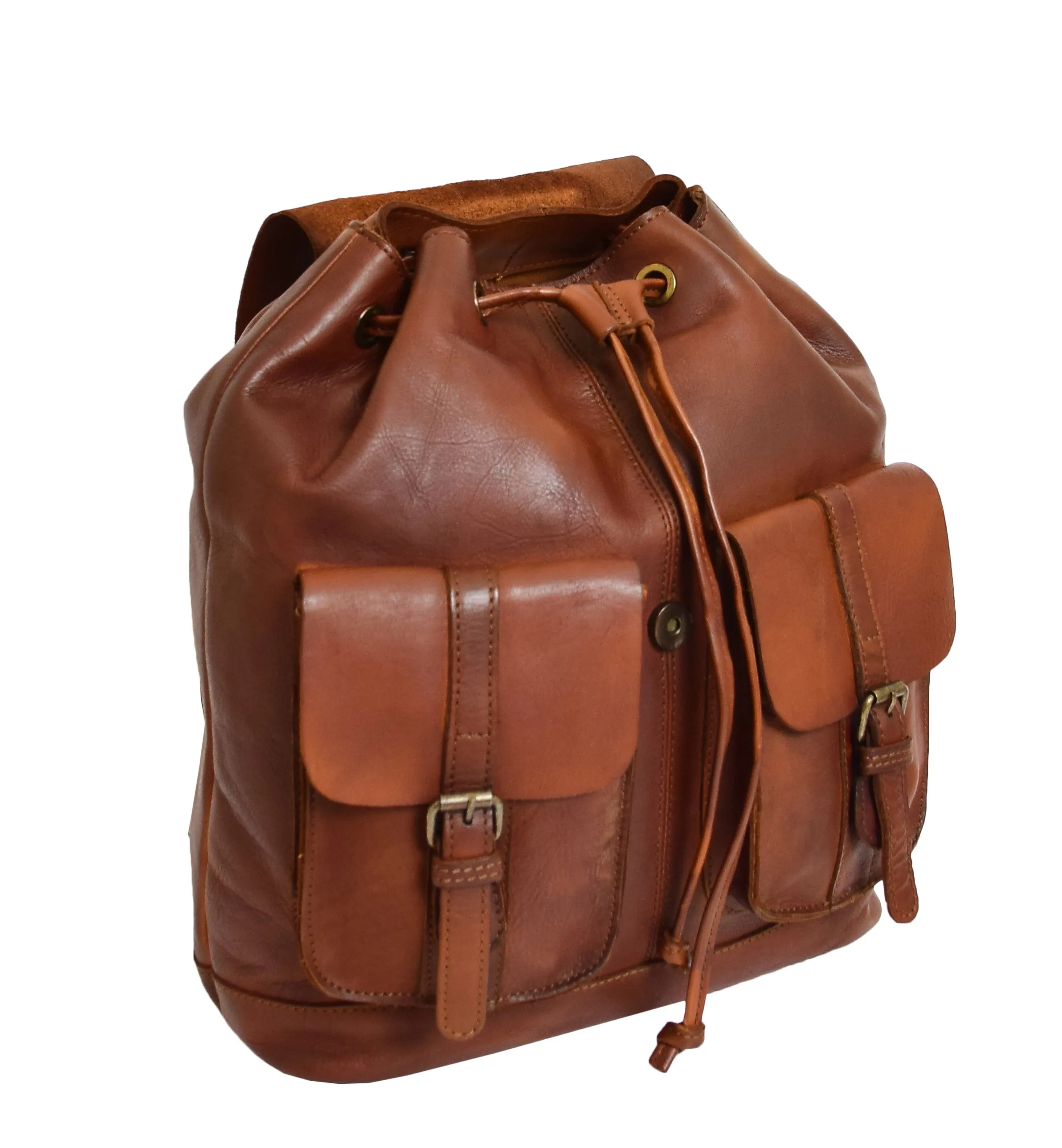 DR311 Italian Buffalo Retro Leather Rucksack Bag Backpack Tan