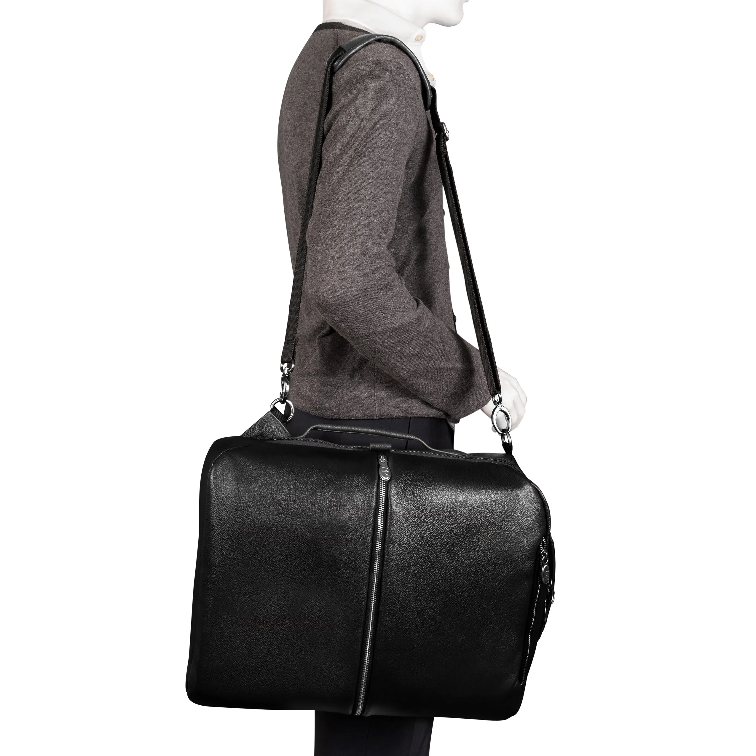 EAST SIDE | 17” Leather 2-In-1 Laptop Cross-Body & Backpack