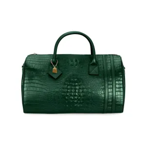 Emerald Green Apollo 2 Faux Crocodile Skin Duffle Bag