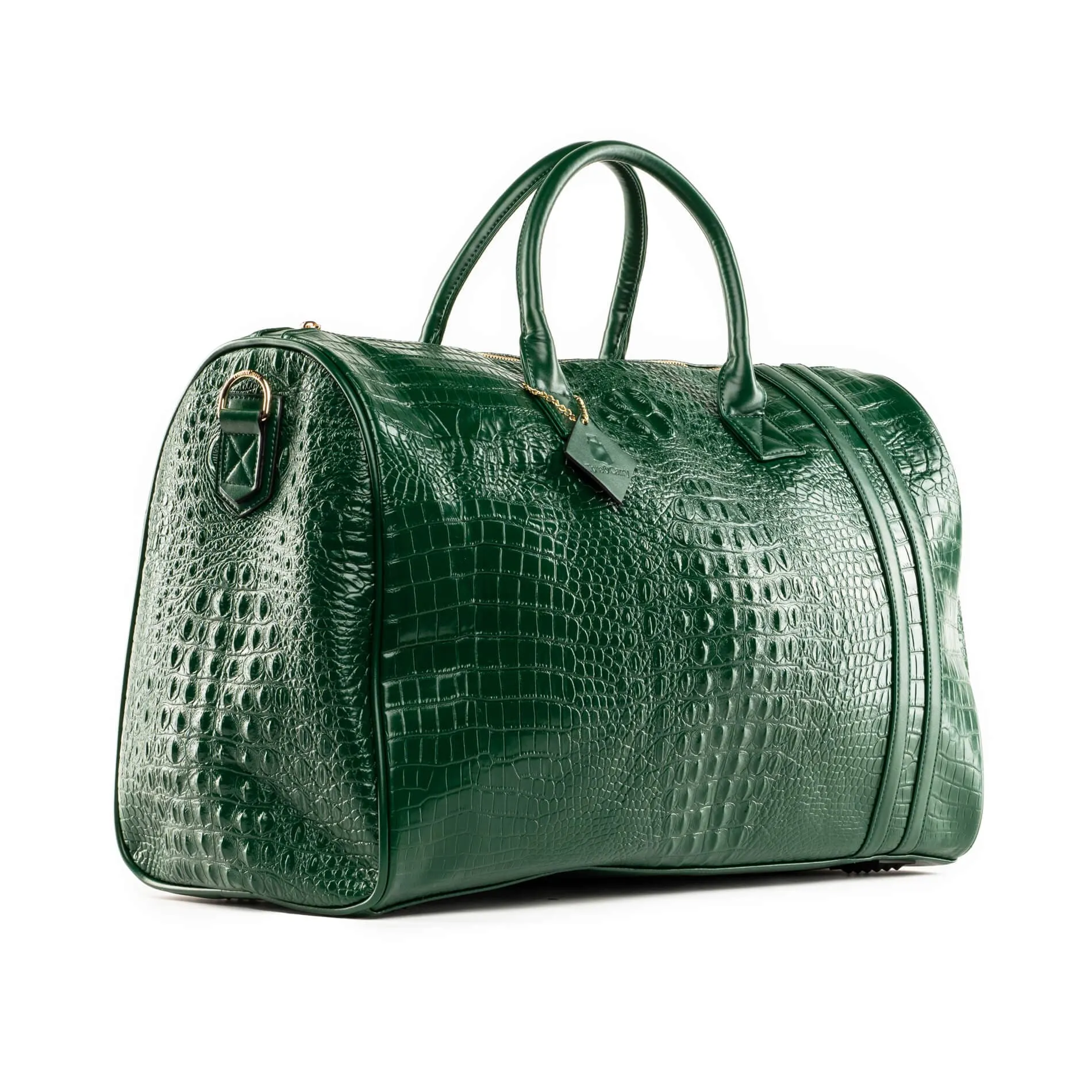 Emerald Green Apollo 2 Faux Crocodile Skin Duffle Bag