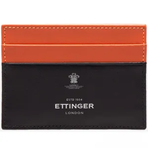 Ettinger Sterling Orange and Black Flat Credit Card Case