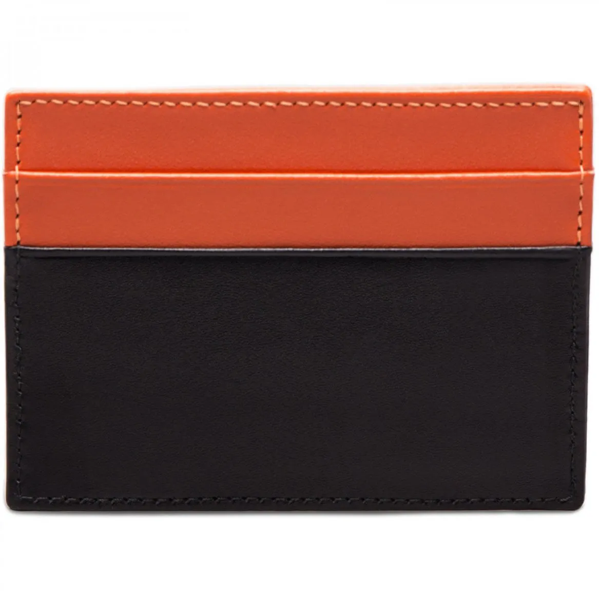Ettinger Sterling Orange and Black Flat Credit Card Case