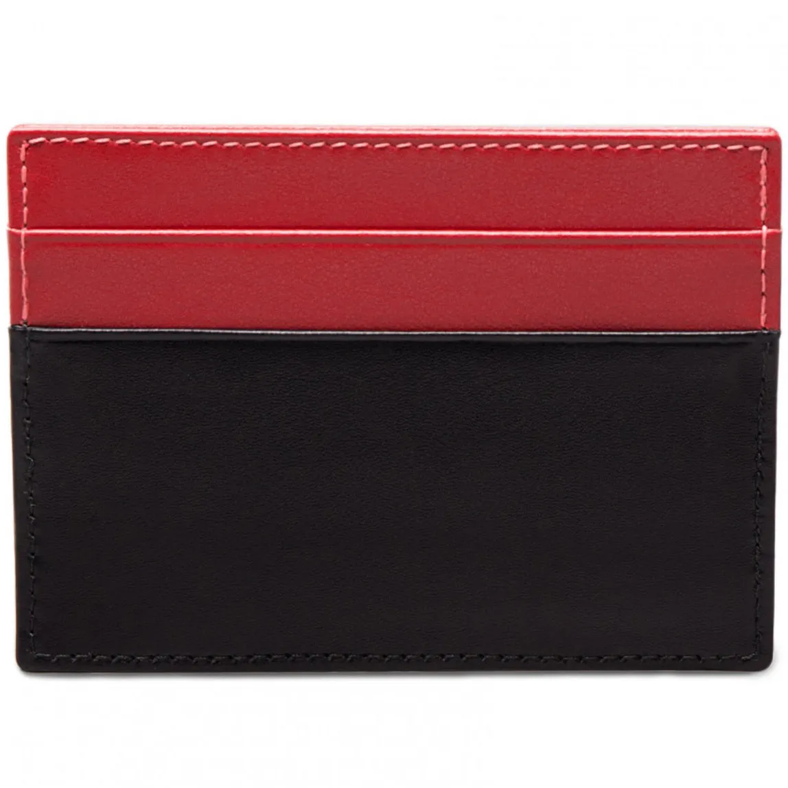 Ettinger Sterling Red and Black Flat Credit Card Case