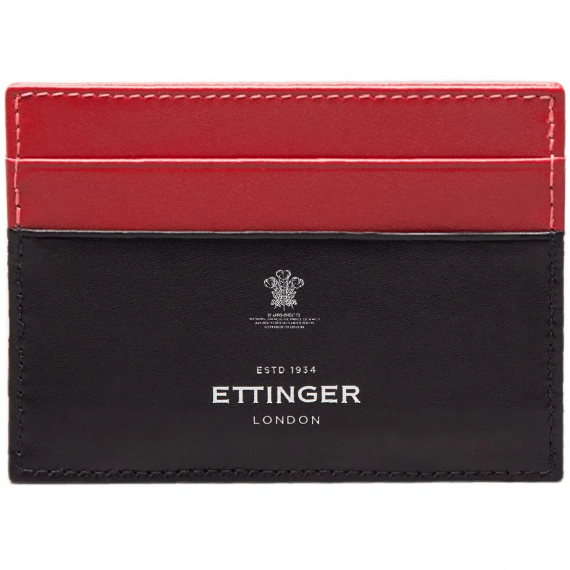 Ettinger Sterling Red and Black Flat Credit Card Case