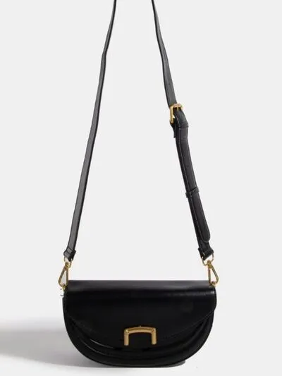 Fame Buckle Leather Crossbody Bag