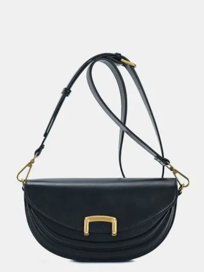 Fame Buckle Leather Crossbody Bag
