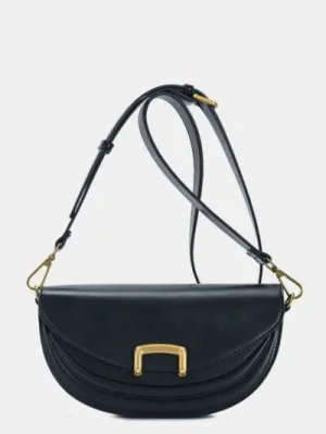 Fame Buckle Leather Crossbody Bag