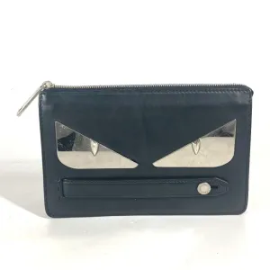 FENDI 7VA350 Monster Bugs Pouch Second Bag Clutch Leather Men's Black