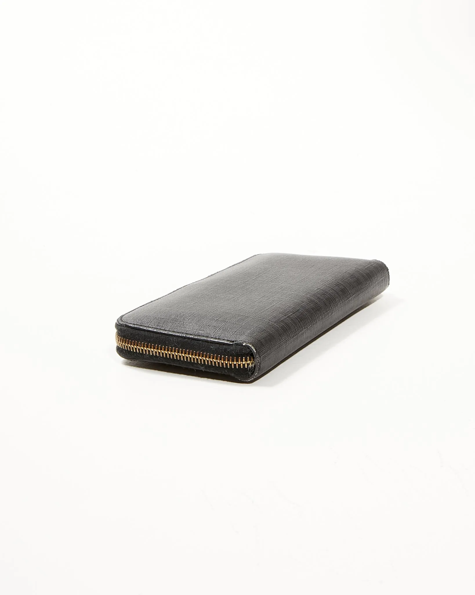 Fendi Black Zuccino Canvas Zipper Long Wallet