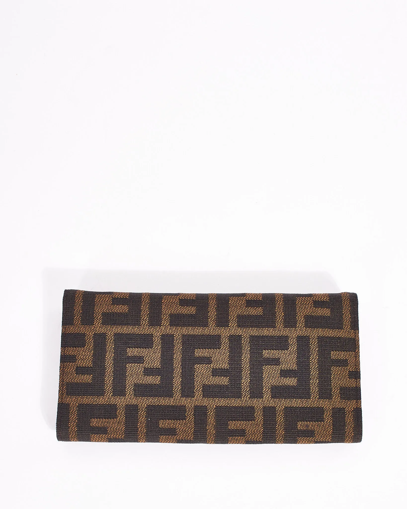 Fendi Brown Canvas Zucca Print Long Wallet
