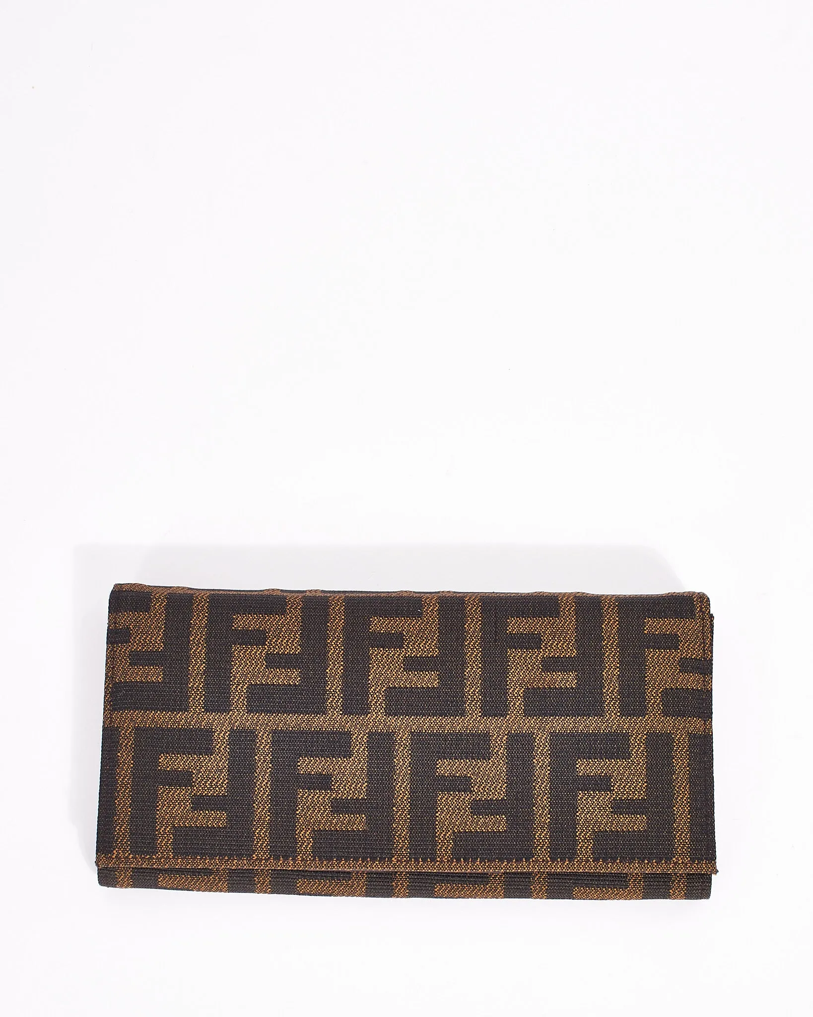Fendi Brown Canvas Zucca Print Long Wallet