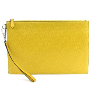 FENDI clutch bag leather yellow silver men's 7N0110 AGLP w0937a