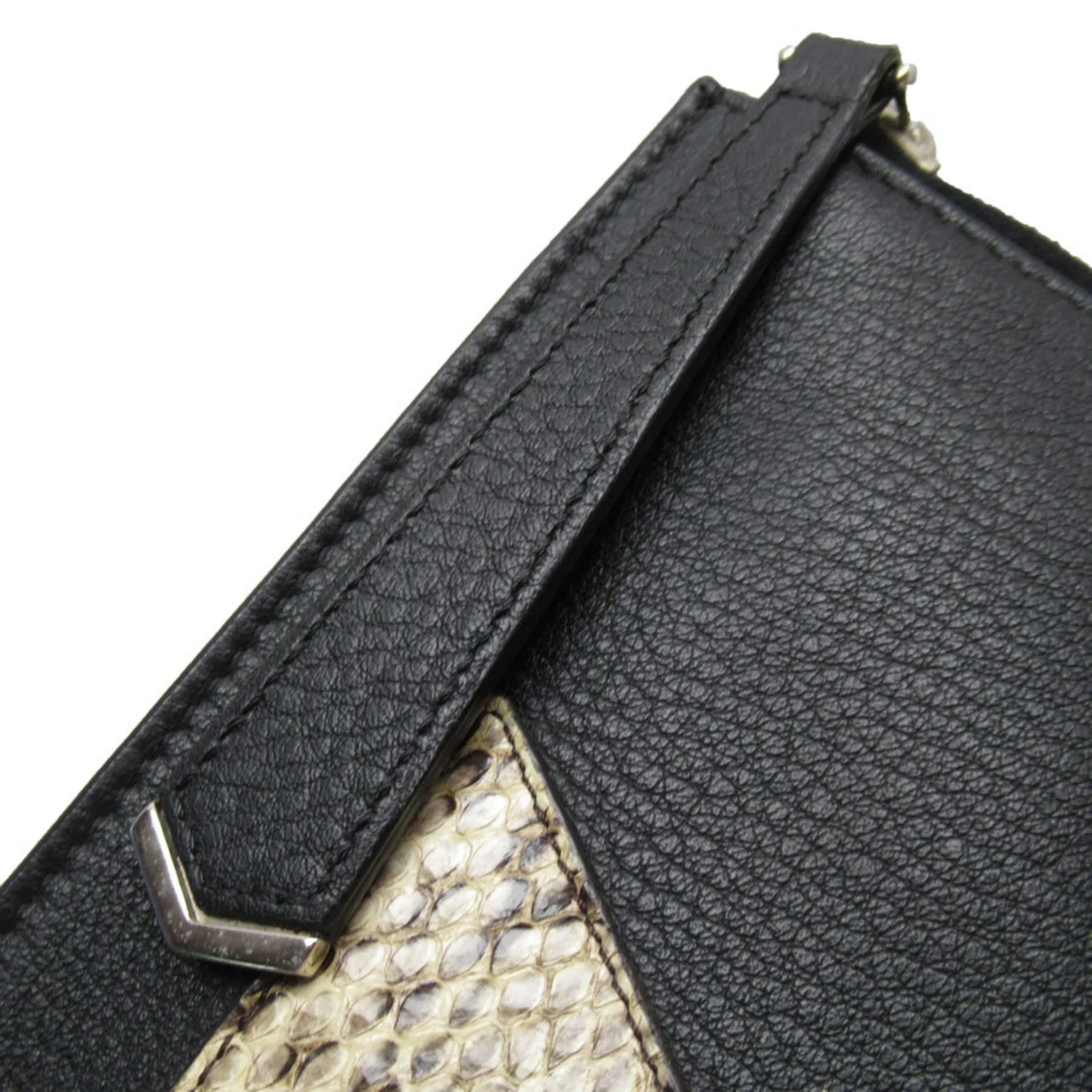 FENDI Clutch Bag Monster Leather Black Beige Brown Silver Men's Women's w0351k
