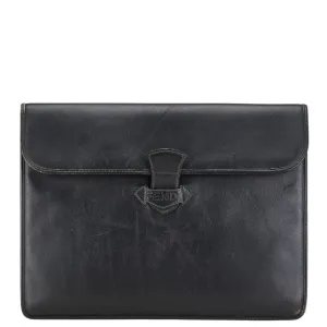 FENDI Clutch Bag Second Black Leather Men's