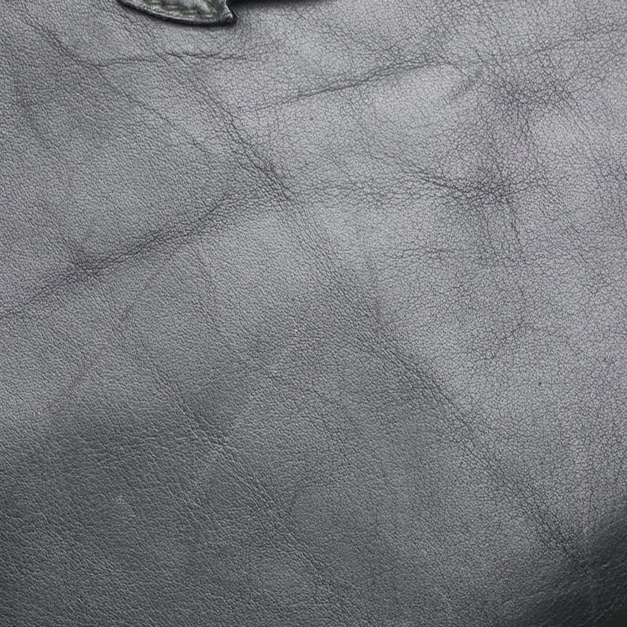 FENDI Clutch Bag Second Black Leather Men's