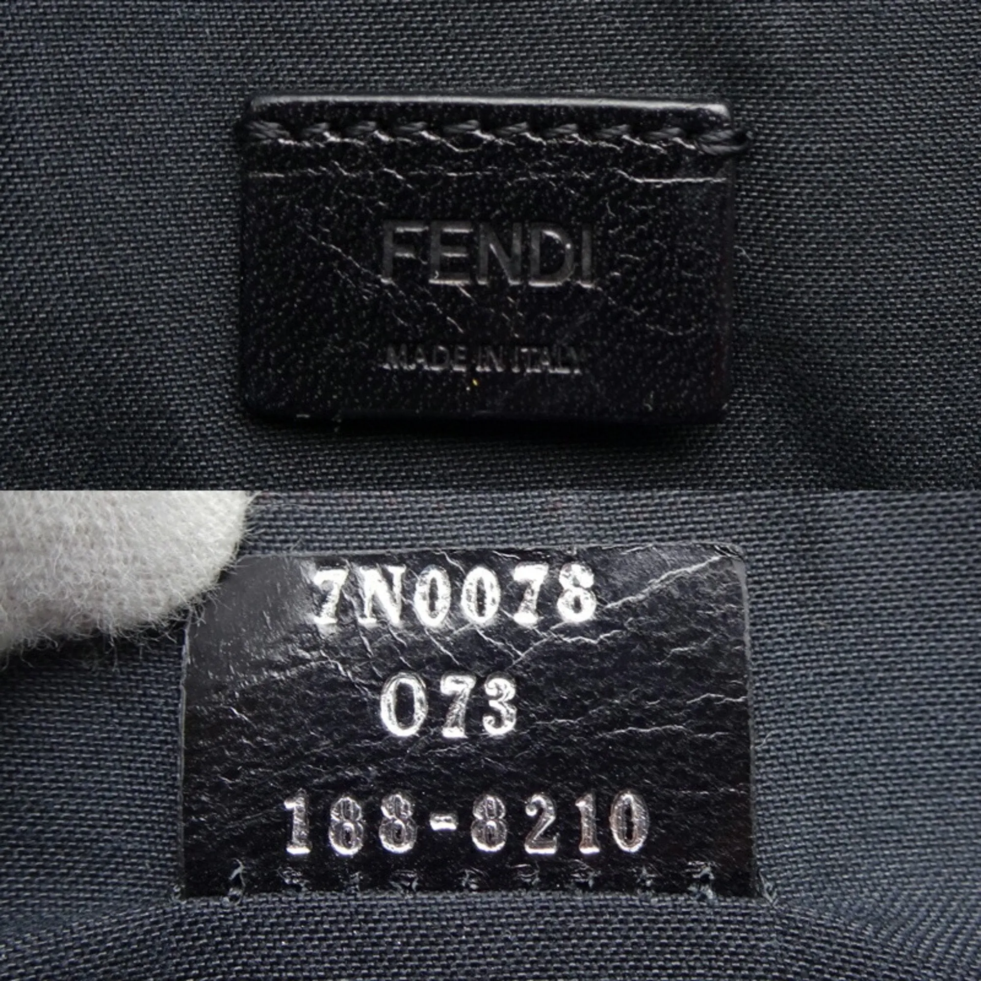 Fendi Monster Clutch Men's Second Bag 7N0078 Leather Black