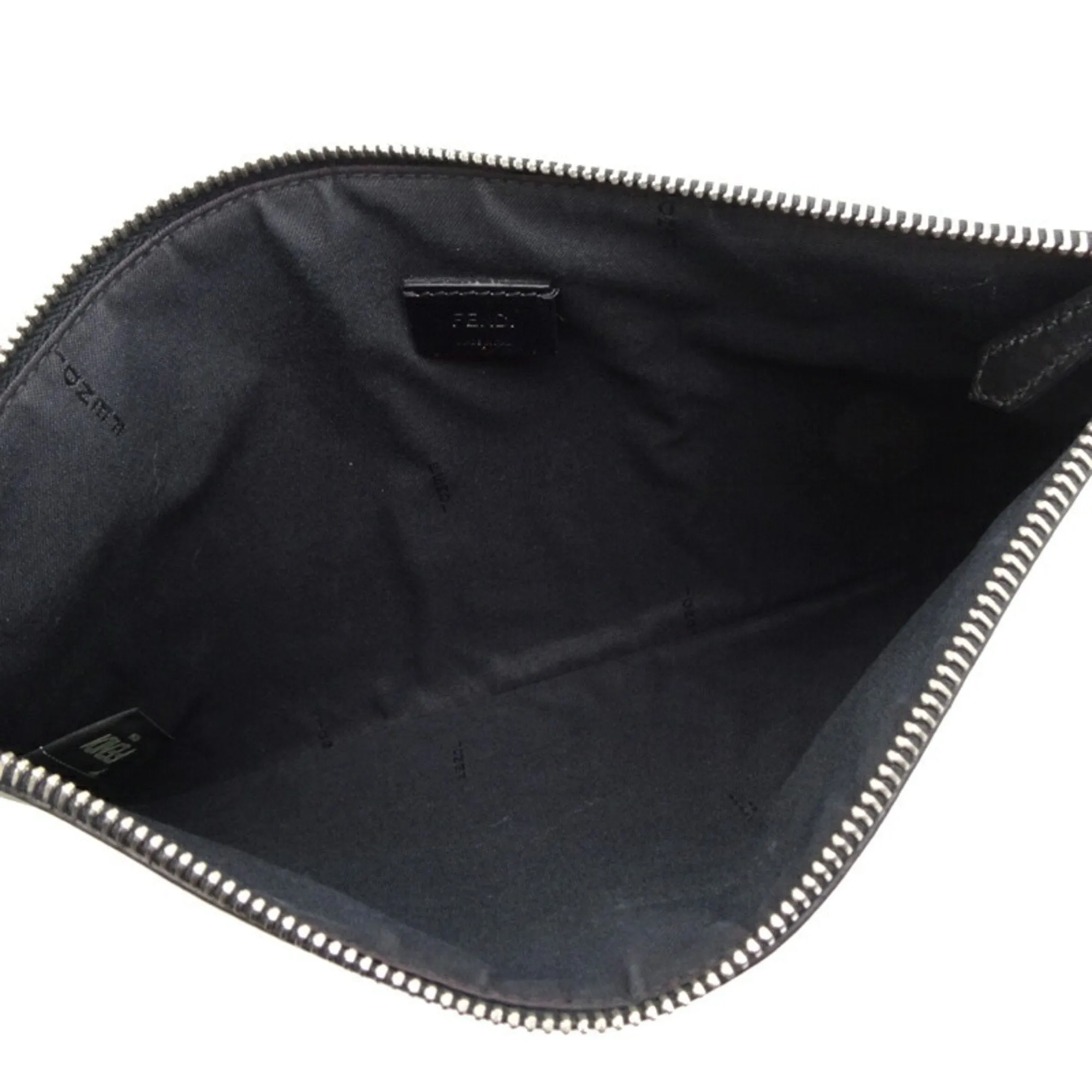 Fendi Monster Clutch Men's Second Bag 7N0078 Leather Black